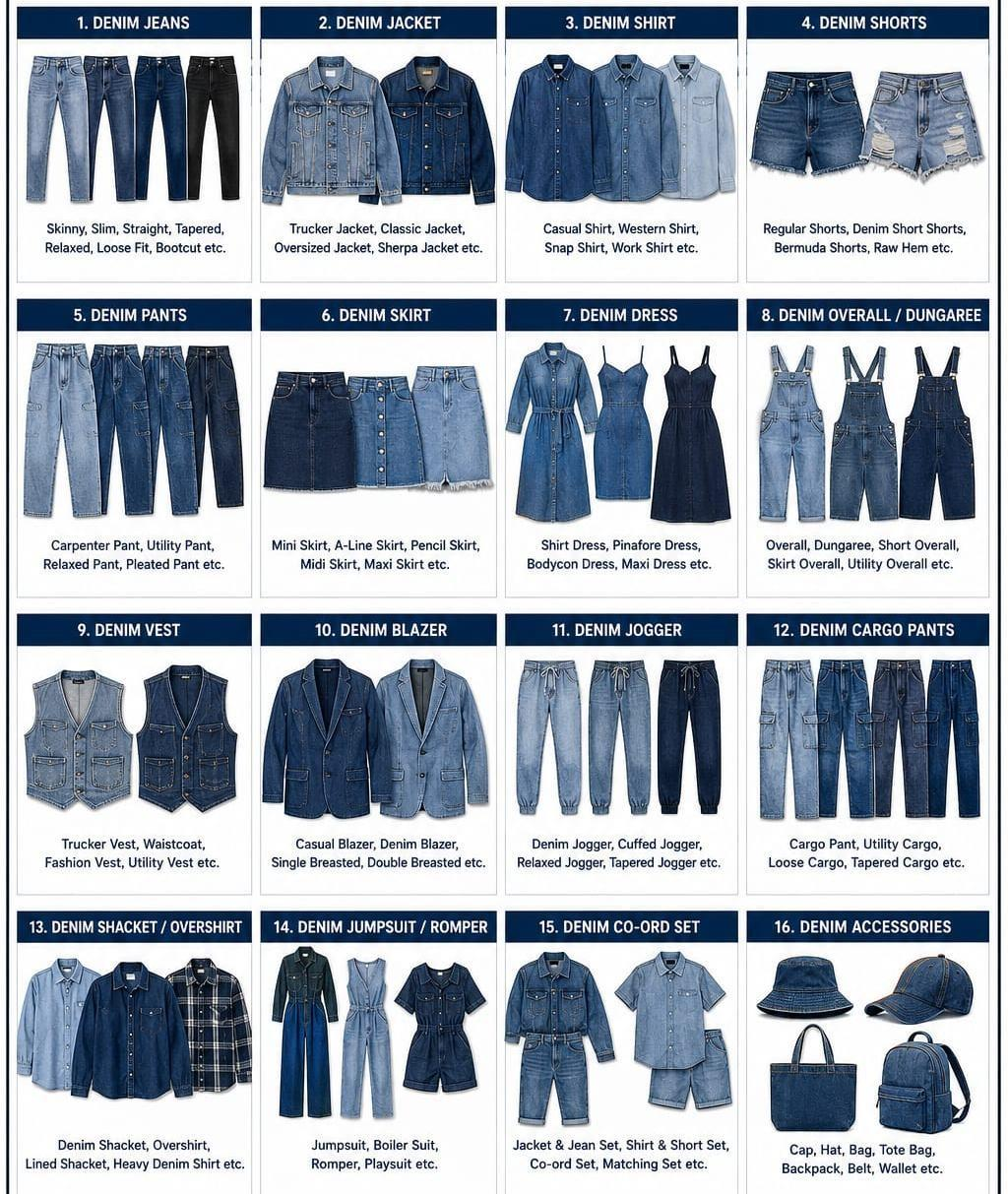 Denim product catalog